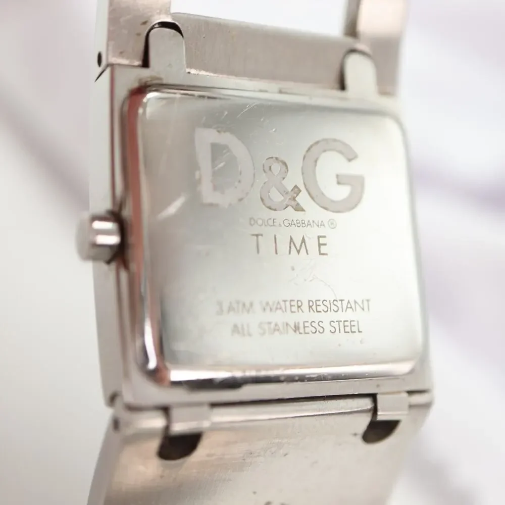 Dolce & Gabbana D&G Forever Ladies Watch 26mm Silver Tone Cuff Bracelet Working